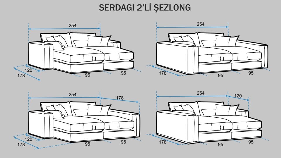 Serdagi 2'li Şezlong