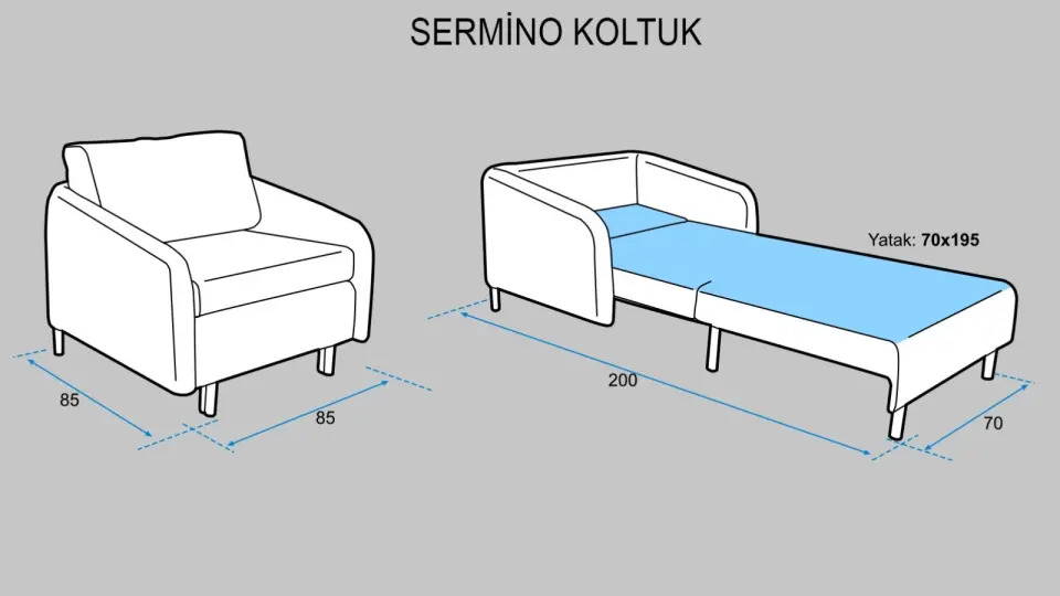 Sermino Yataklı Tekli Koltuk