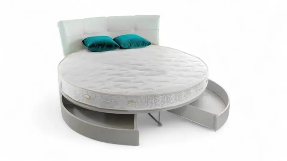 Elegance&Wonder Yuvarlak Yatak SANDIKLI