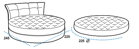 Elegance&Wonder Yuvarlak Yatak SANDIKLI