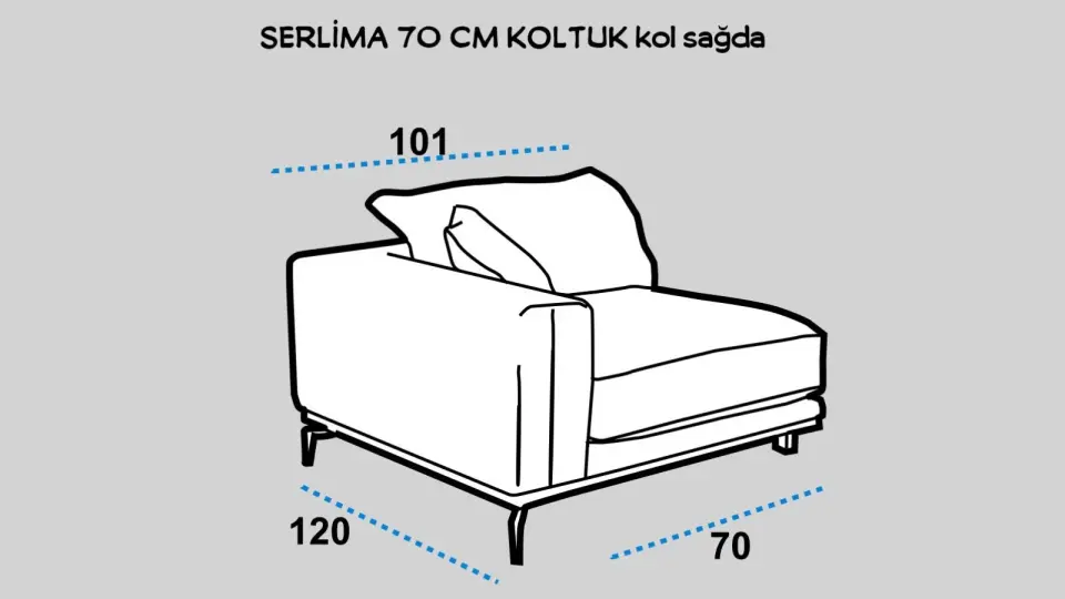 Serlima 70cm Modül Sağ Kollu