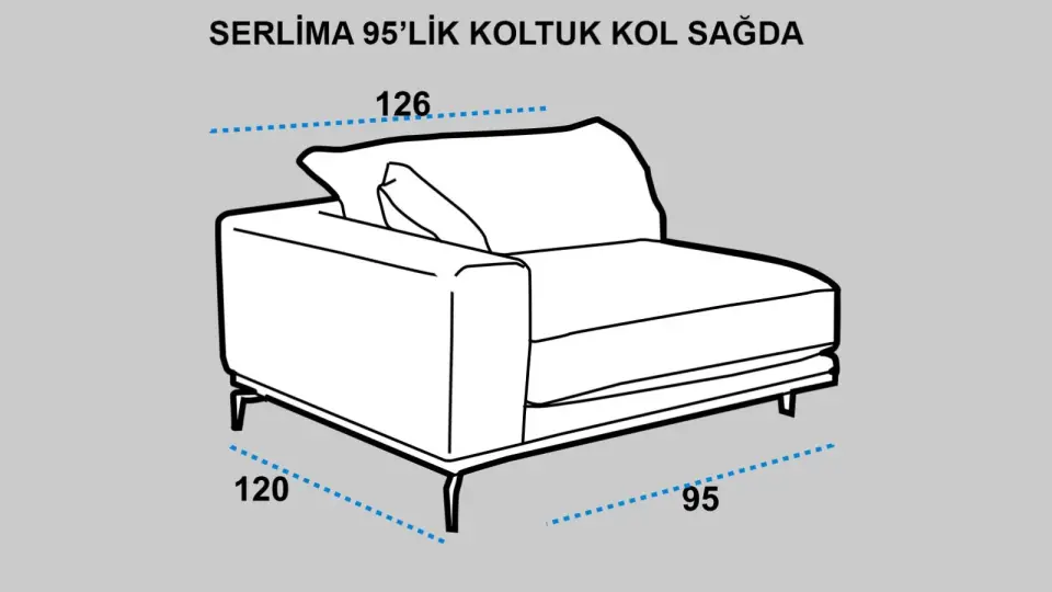 Serlima 95 cm Sağ Kollu Modül