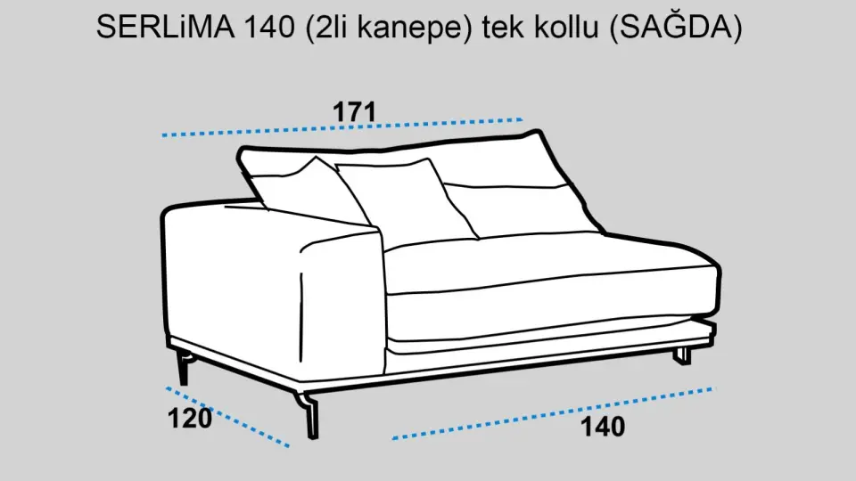 Serlima 140 cm Sağ Kollu Modül
