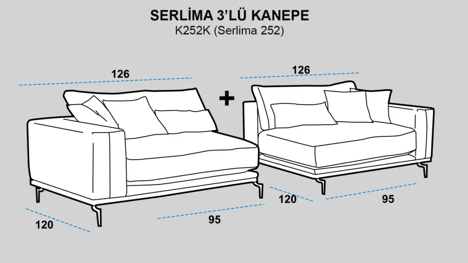 Serlima 3'lü Pofuduk Kanepe