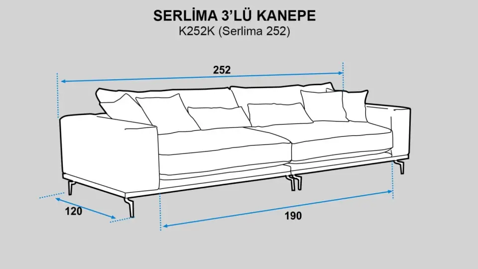 Serlima 3'lü Pofuduk Kanepe