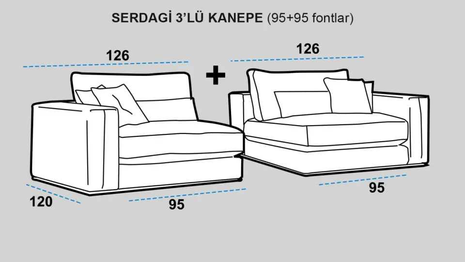 Serdagi 3'lü Pofuduk Kanepe