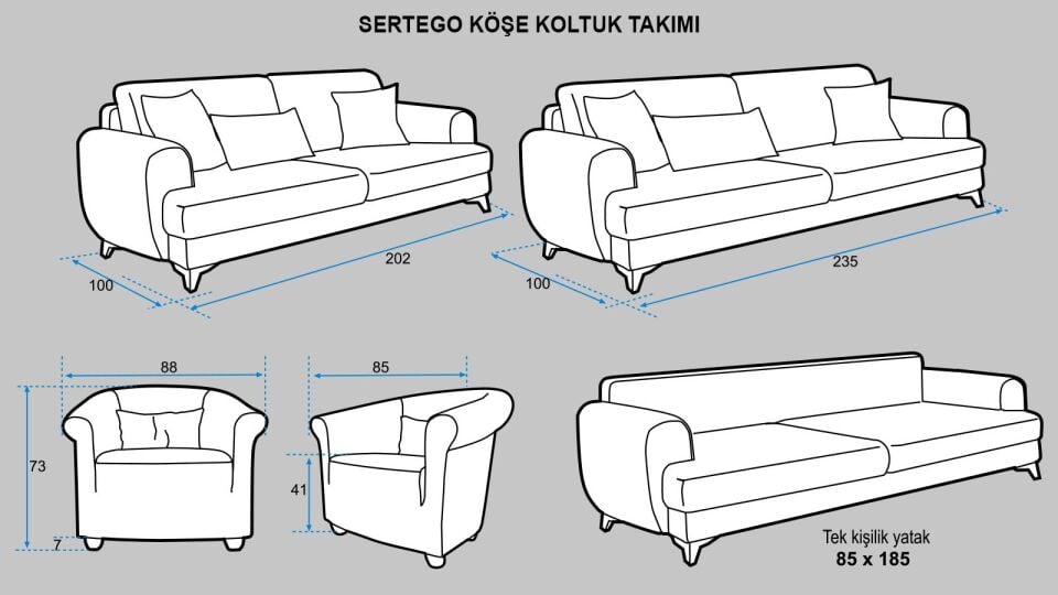 Sertego Bohem Koltuk Takımı