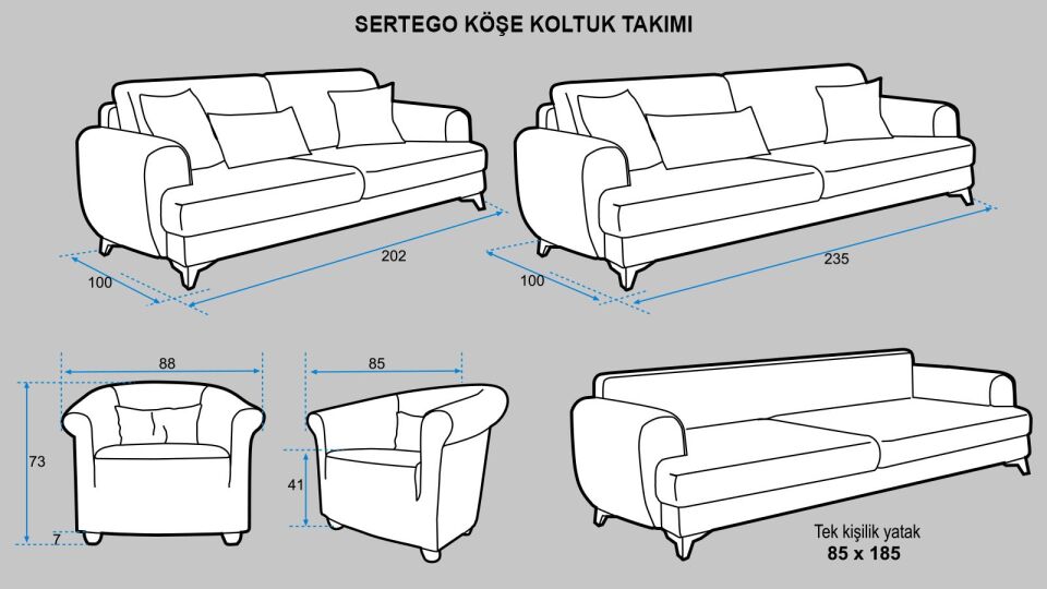 Sertego Bohem Koltuk Takımı
