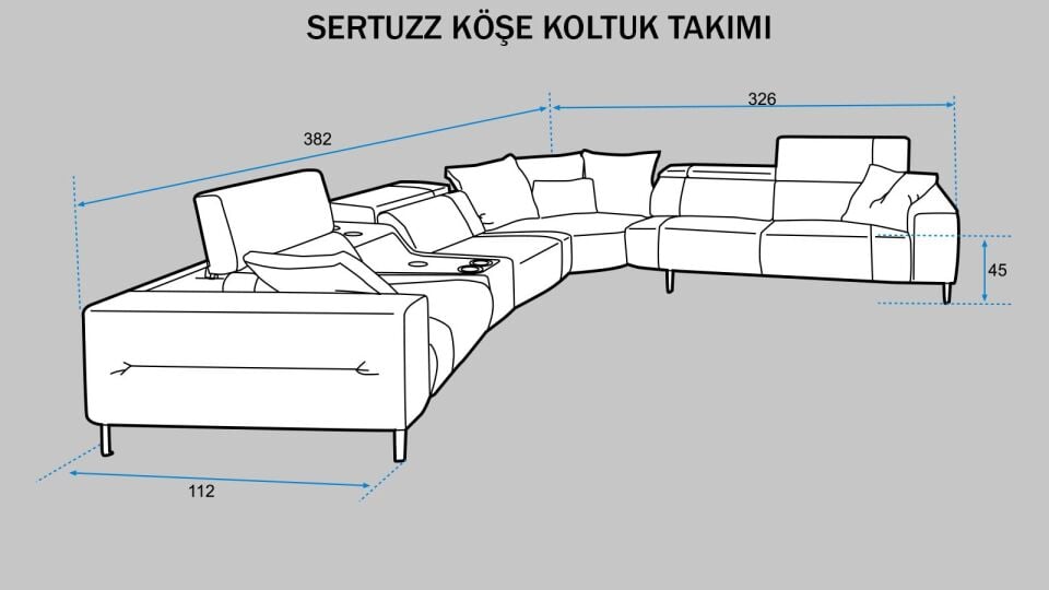 Sertuzz Şezlong Mekanizmalı Köşe