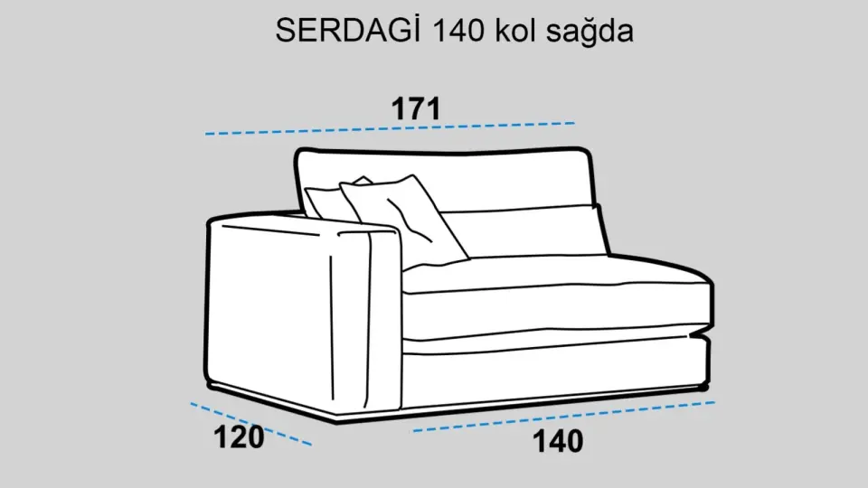 Serdagi 140 cm Sağ Kollu Modül