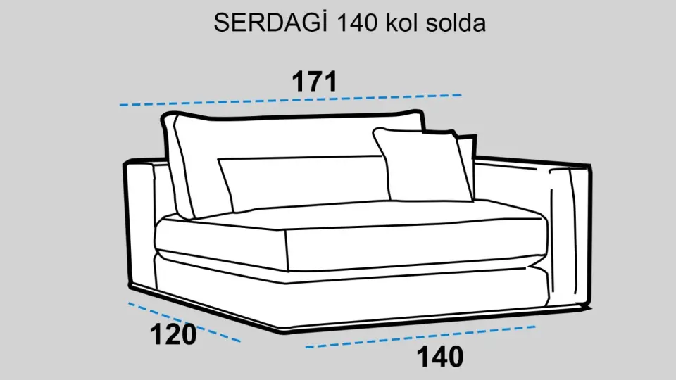 Serdagi 140 cm Sol Kollu Modül