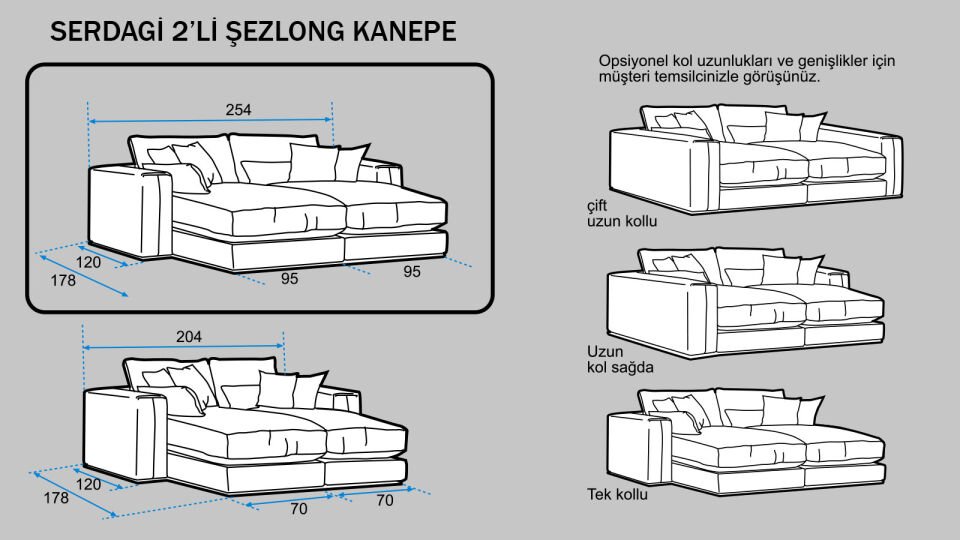 Serdagi 2'li Şezlong