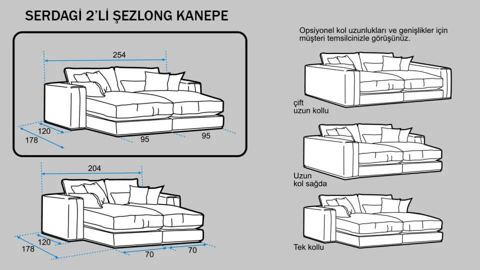 Serdagi 2'li Şezlong