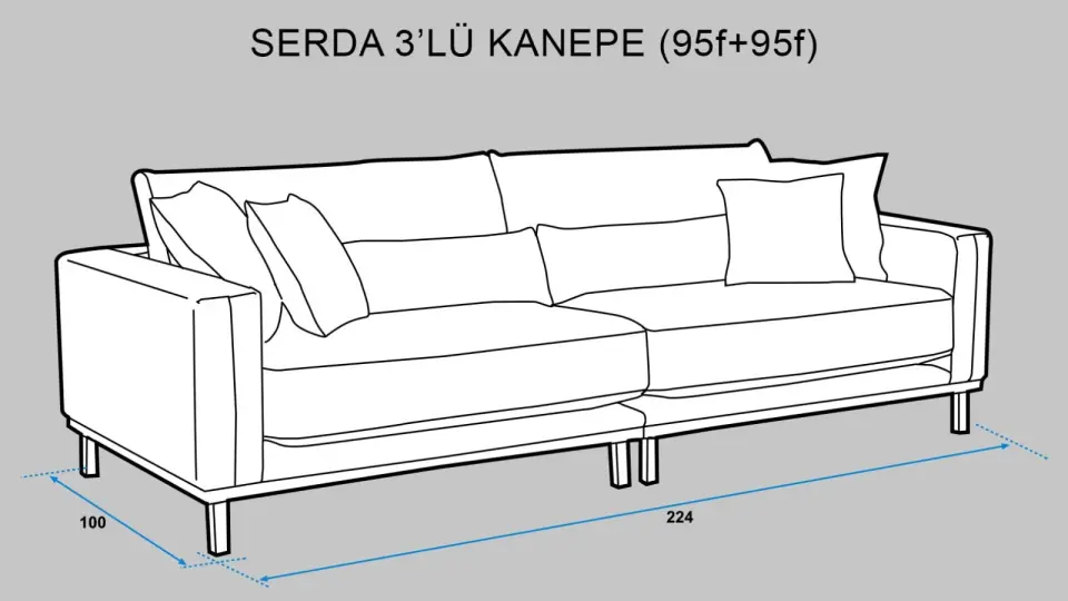 Serda SR 3'lü Kanepe