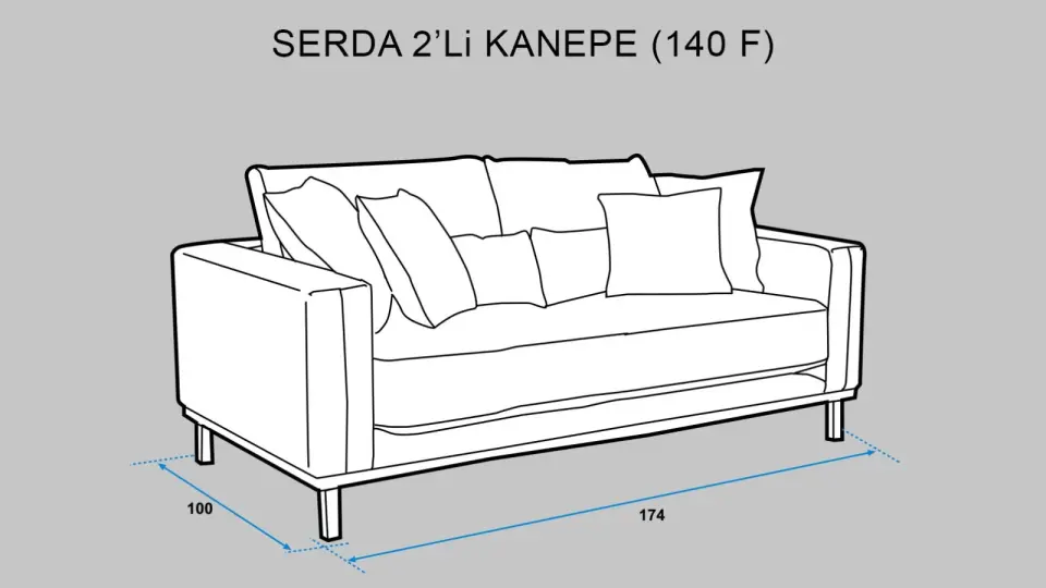 Serda SR 2'li  Kanepe