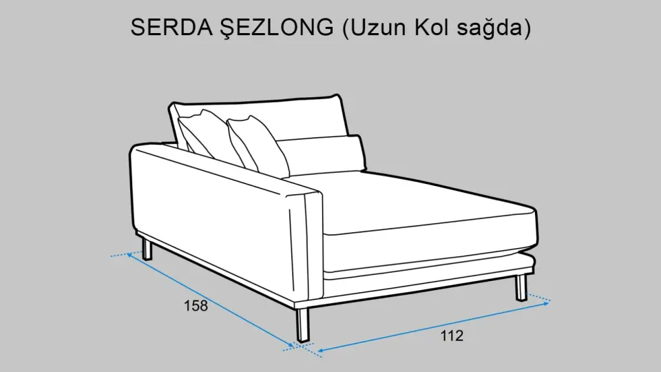 Serda SR Şezlong Modül Uzun Kol Sağ