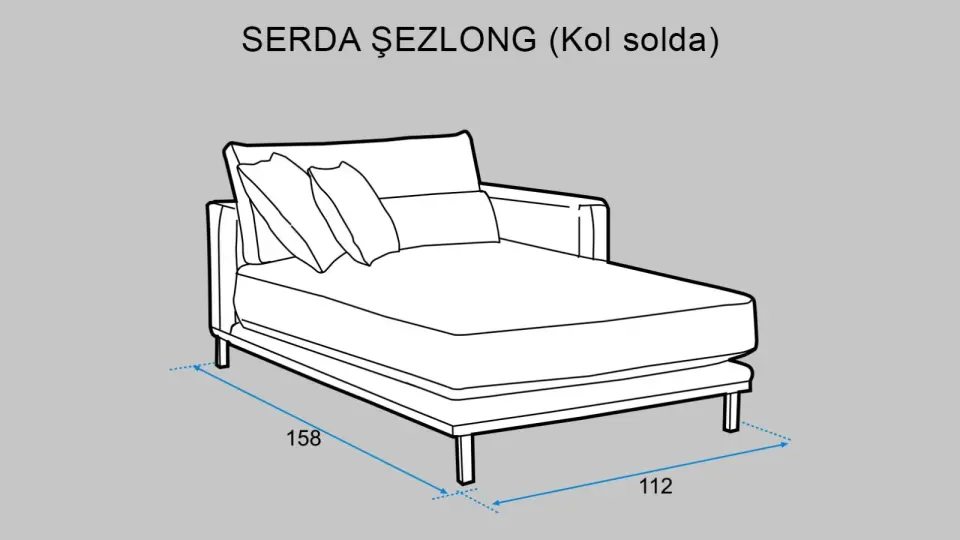 Serda SR Şezlong Modül Sol Kollu