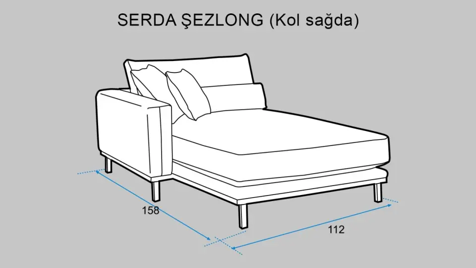 Serda SR Şezlong Modül Sağ Kollu