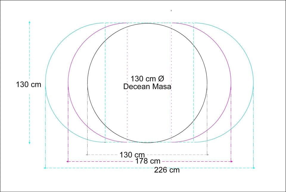 Decean Masa 130 / 230 cm Meşe