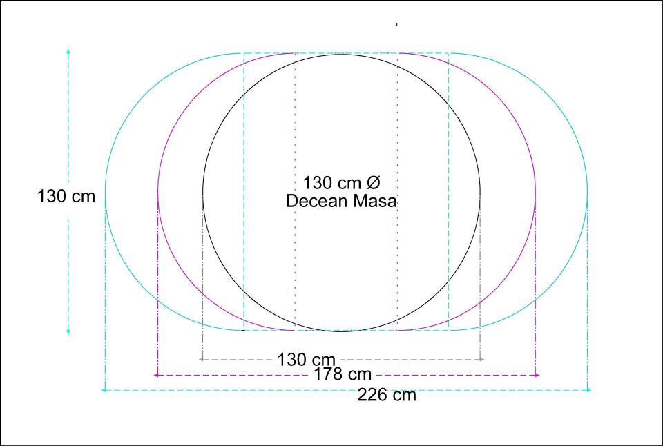 Decean Masa 130 / 230 cm Meşe