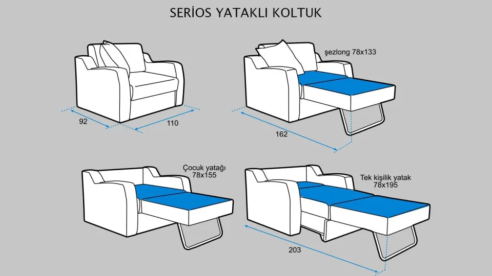 Serios Tekli Yataklı Koltuk