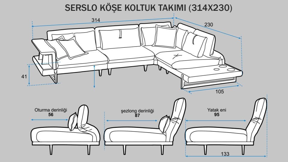 Serslo Şezlong Köşe