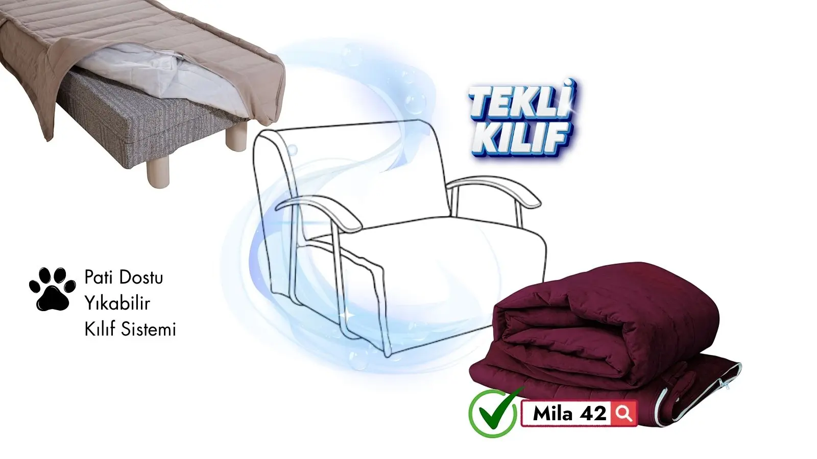 Serdamen Tekli Koltuk KIlıfı Mila 42