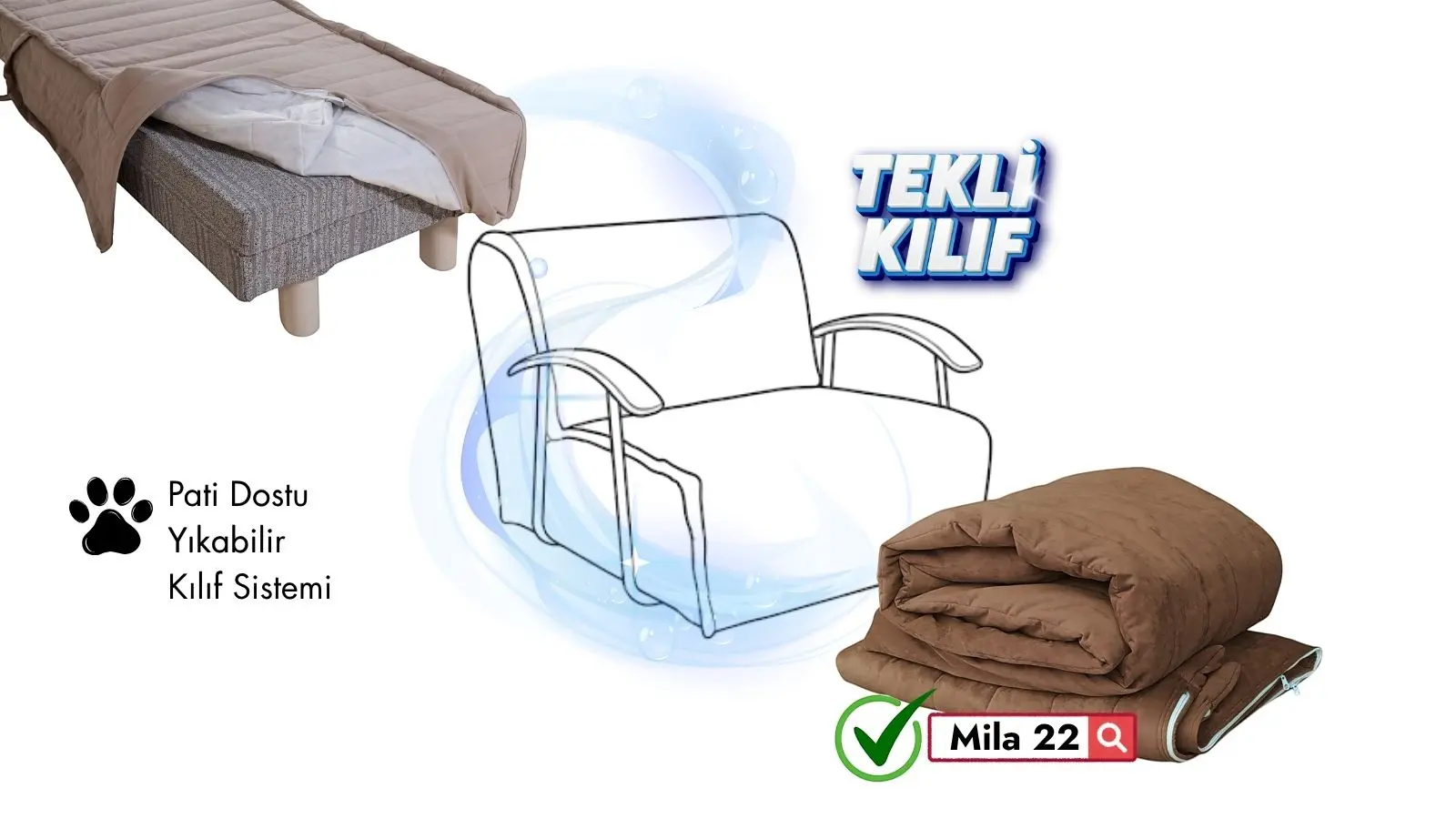 Serdamen Tekli Koltuk KIlıfı Mila 22