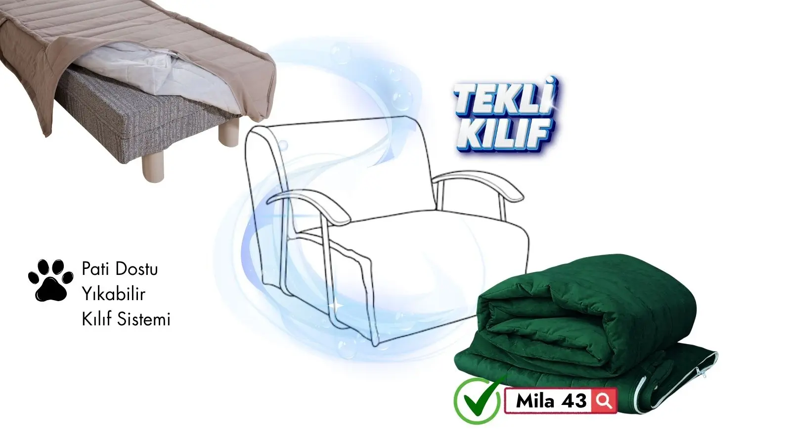 Serdamen Tekli Koltuk KIlıfı Mila 43