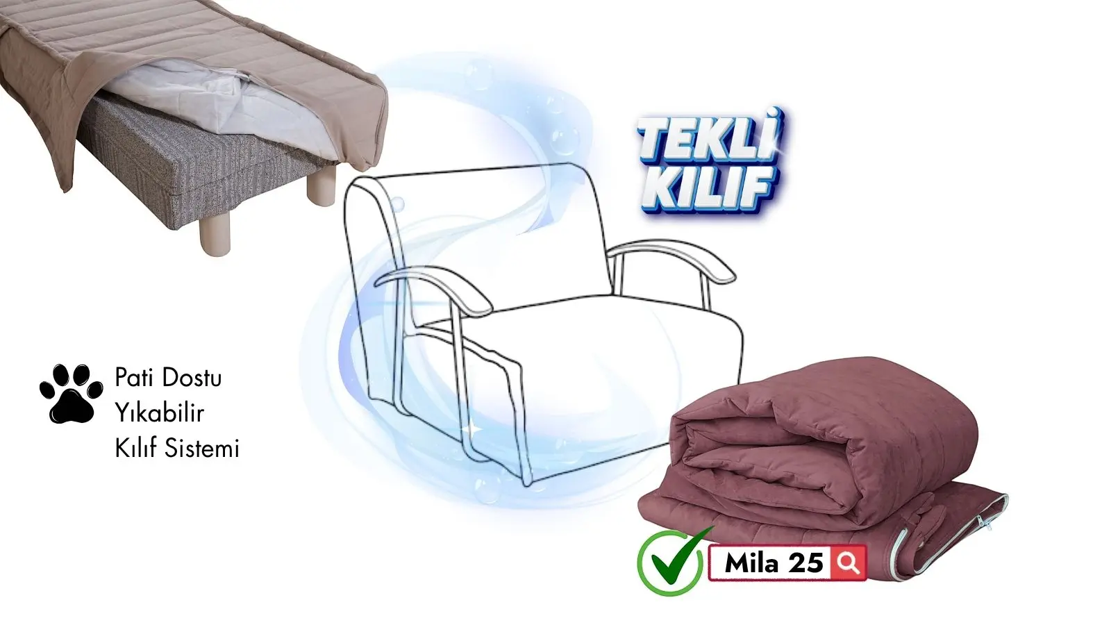 Serdamen Tekli Koltuk KIlıfı Mila 25