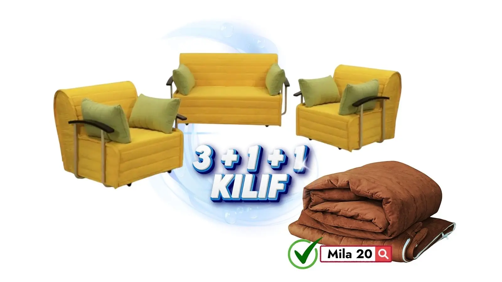 Serdamen 3+1+1  Takim Koltuk Kılıfı Mila 20