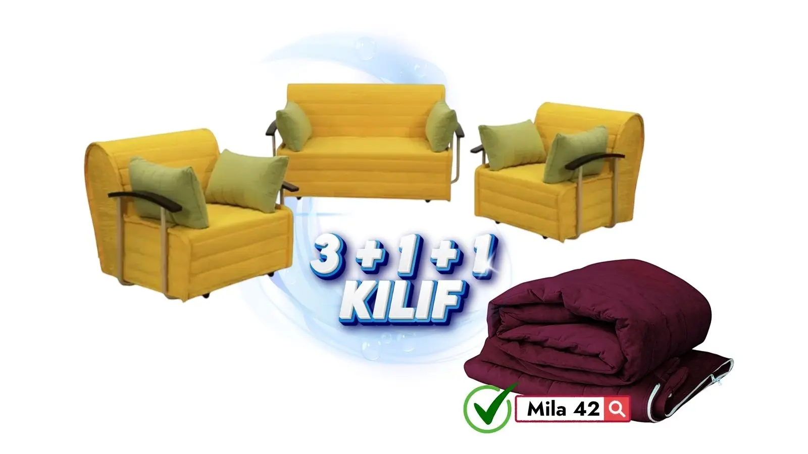 Serdamen 2+1+1  Takim Koltuk Kılıfı Mila 42