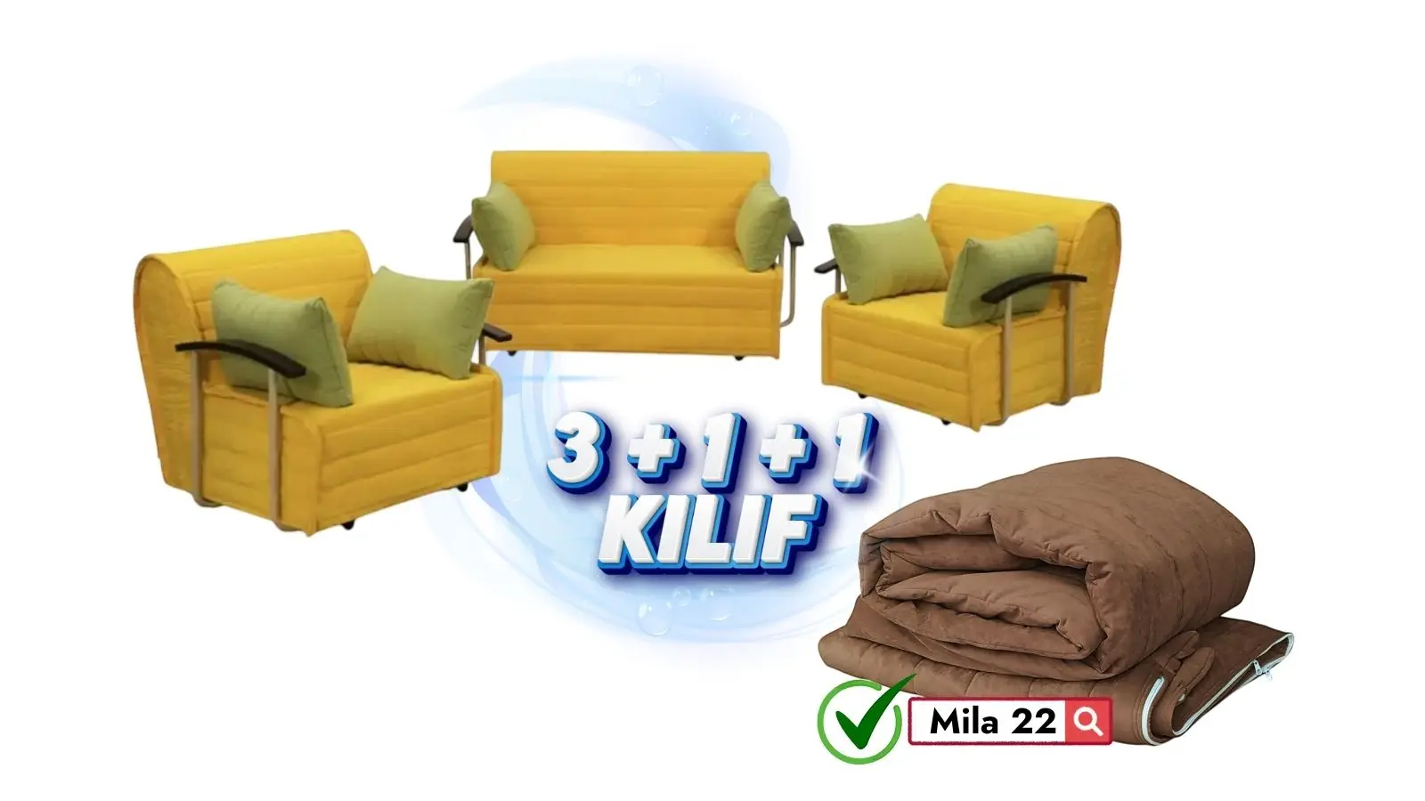 Serdamen 3+1+1  Takim Koltuk Kılıfı Mila 22