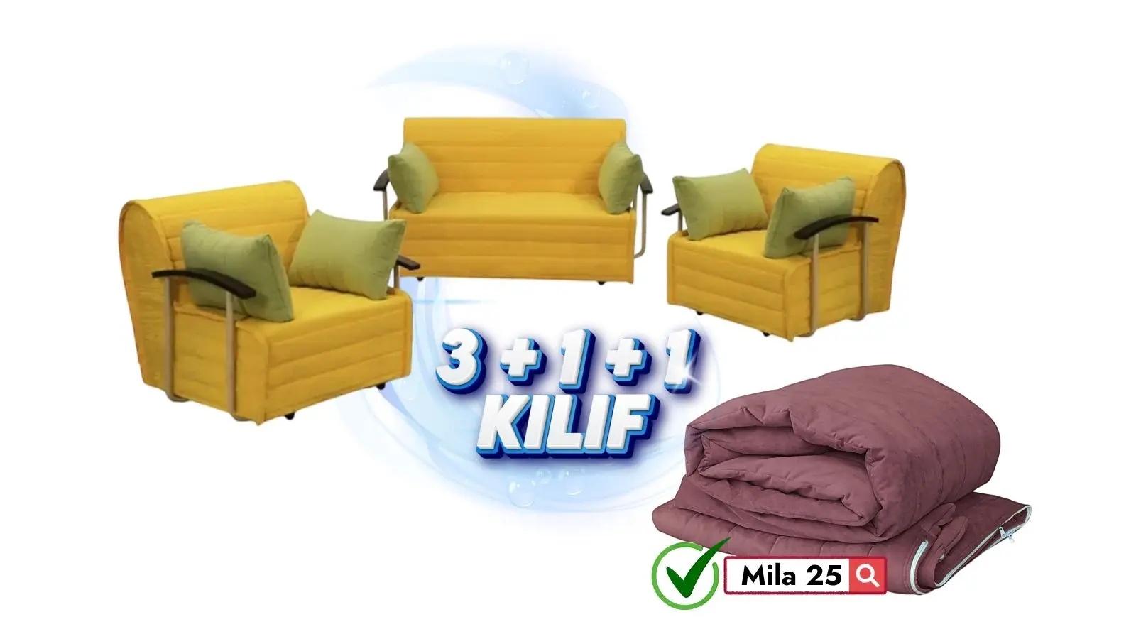 Serdamen 2+1+1  Takim Koltuk Kılıfı Mila 25