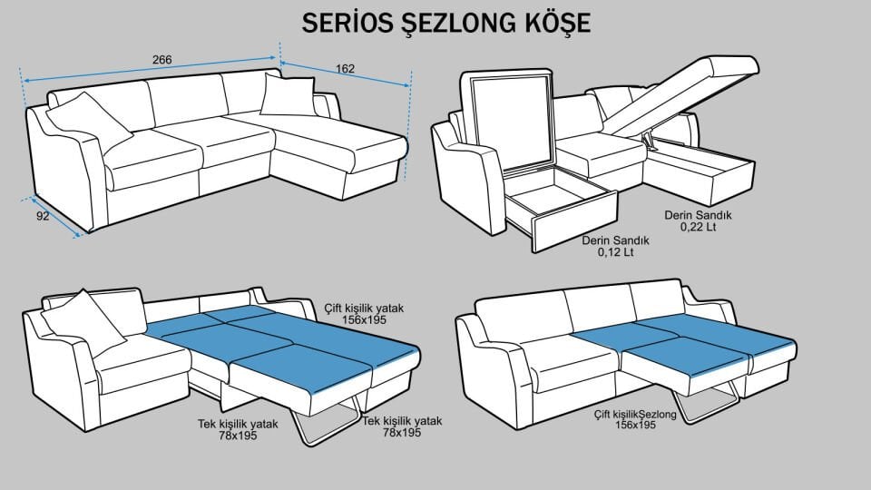 Serios Şezlonglu Köşe