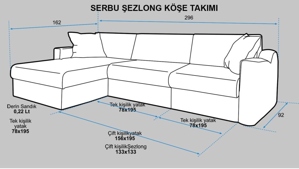 Serbu Şezlong Köşe