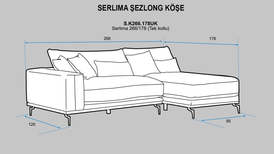 Serlima Pofuduk Şezlong Köşe