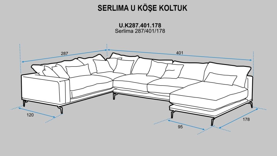 Serlima Modüler U Köşe Koltuk
