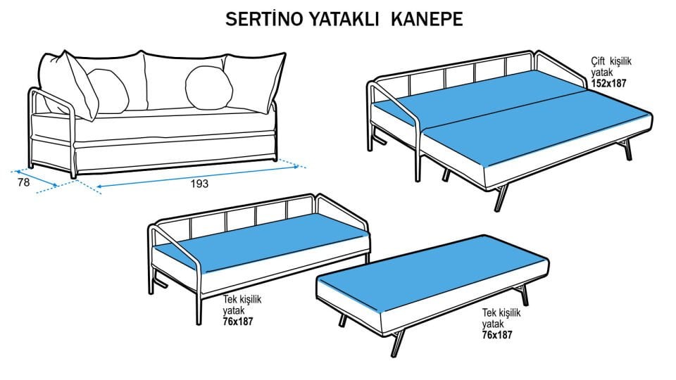 Sertino 3'lü Koltuk