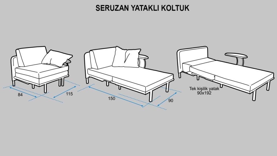 Seruzan Yataklı Tekli Koltuk