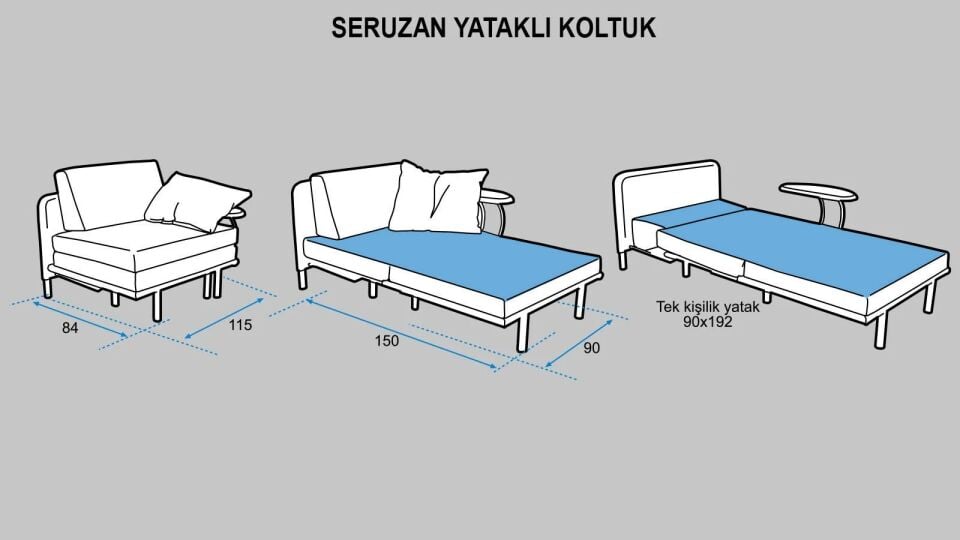 Seruzan Yataklı Tekli Koltuk