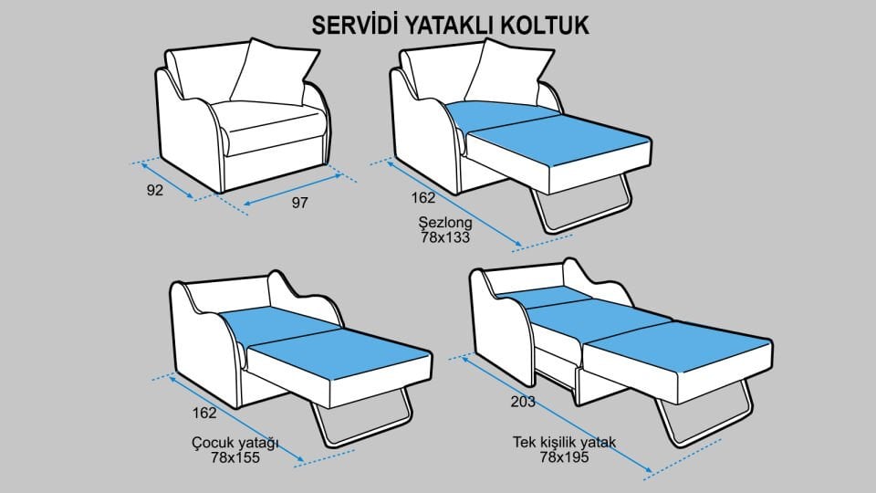 Servidi Tekli Yataklı Koltuk