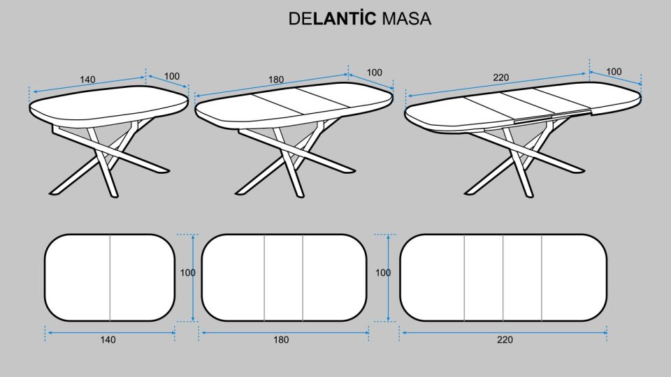 Delantic Oval Masa