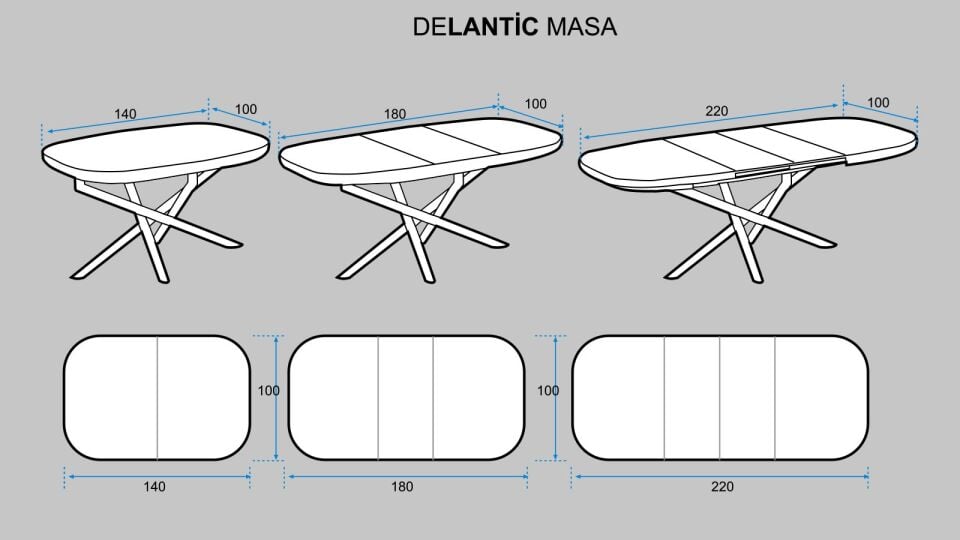 Delantic Oval Masa