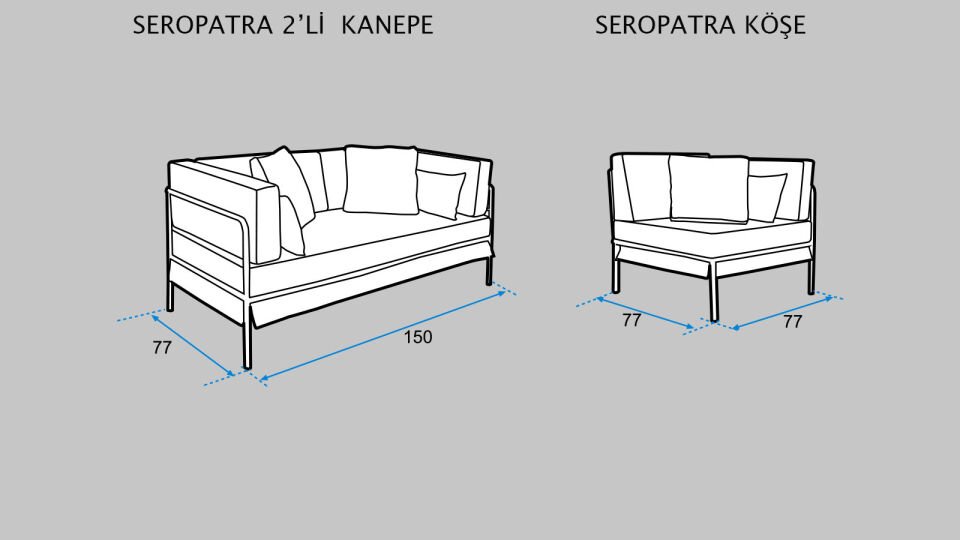Seropatra 2'li Balkon Mobilyası