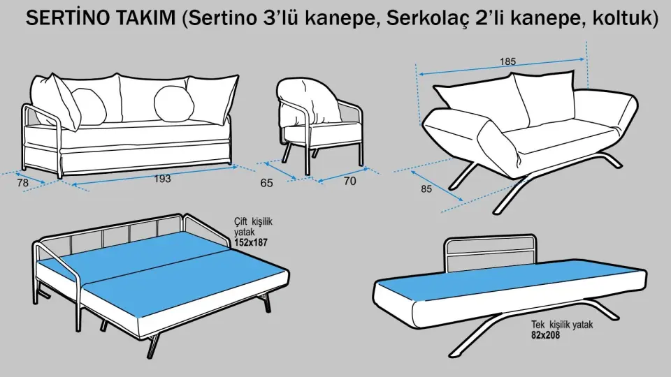 Sertino Takım 3+2+1