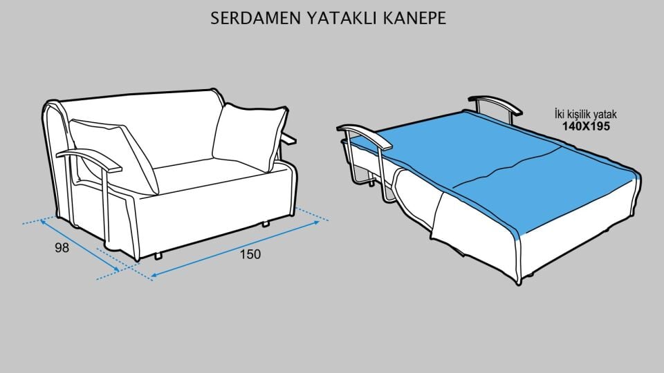 Serdamen Yataklı 2'li Koltuk