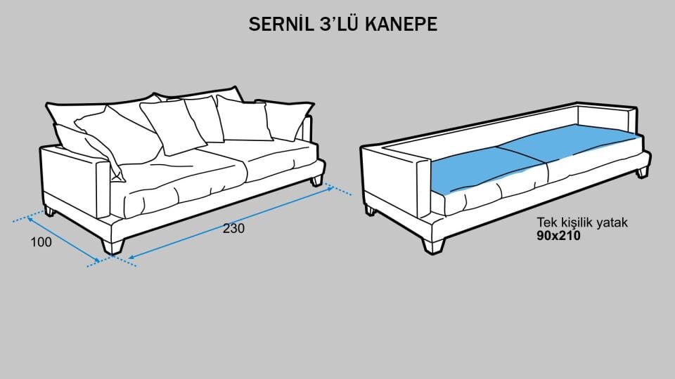 Sernil 3'lü Koltuk