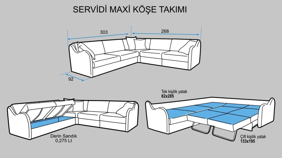 Servidi Maxi Köşe Takımı