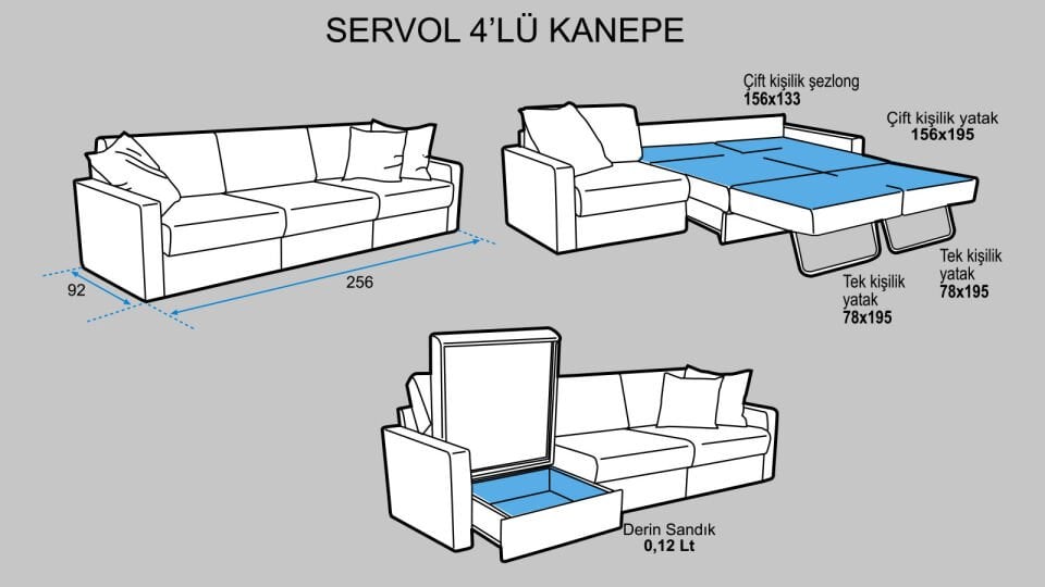 Servol 4'lü Koltuk